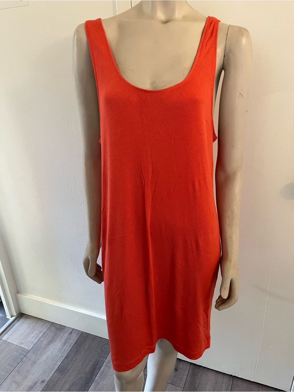 Parade Sleeveless Tank Dress in Bright Orange